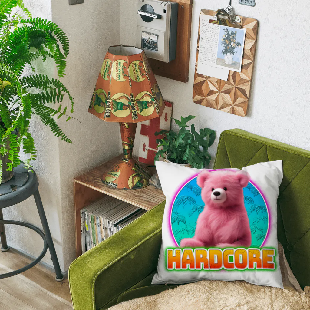 てくのちゃんのHARDCOREピンクのクマちゃん Cushion