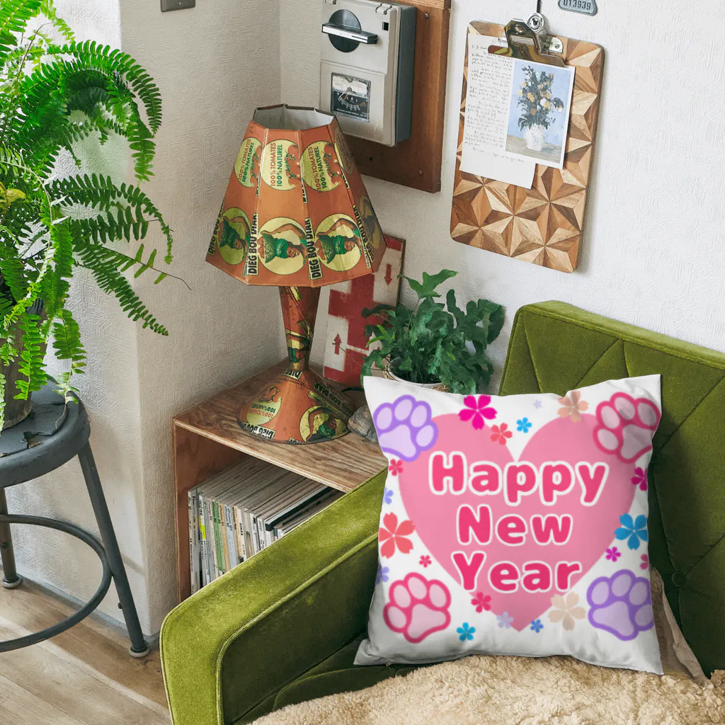 KafyRiruの肉球まみれのHappy New Year Cushion