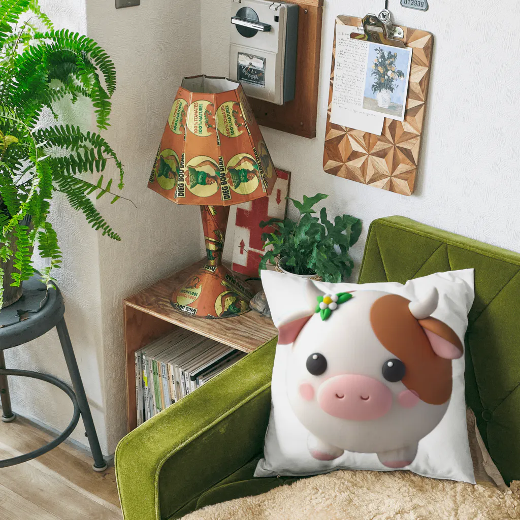 終わらない夢🌈の可愛い💕まんまる◯シリーズ✨　牛🐮 Cushion