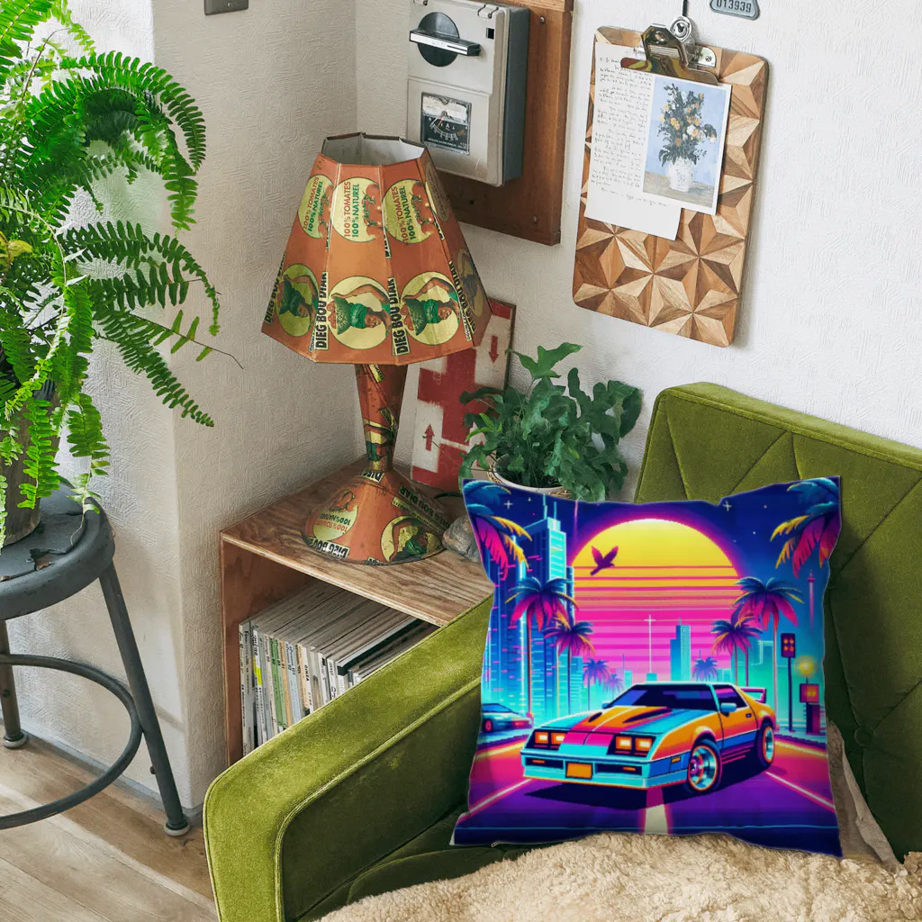 お茶目なドット絵のドッド絵車 Cushion