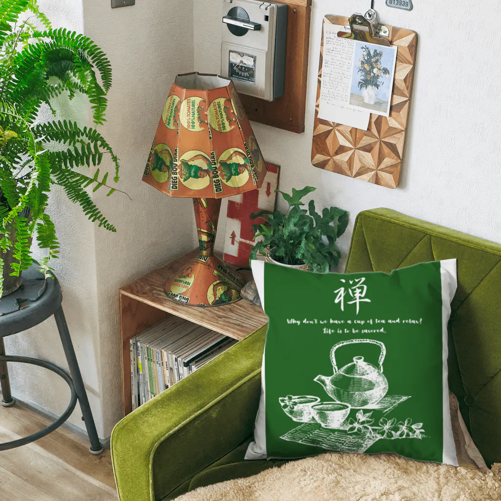 ConversationStarterのお茶シャツ緑茶 Cushion