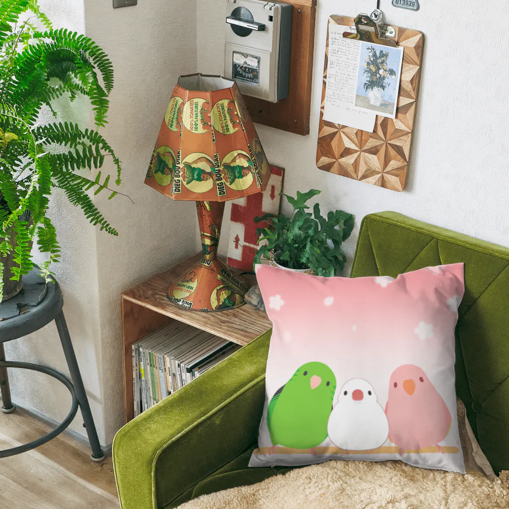 ぽっぽこ本舗の三色インコ Cushion