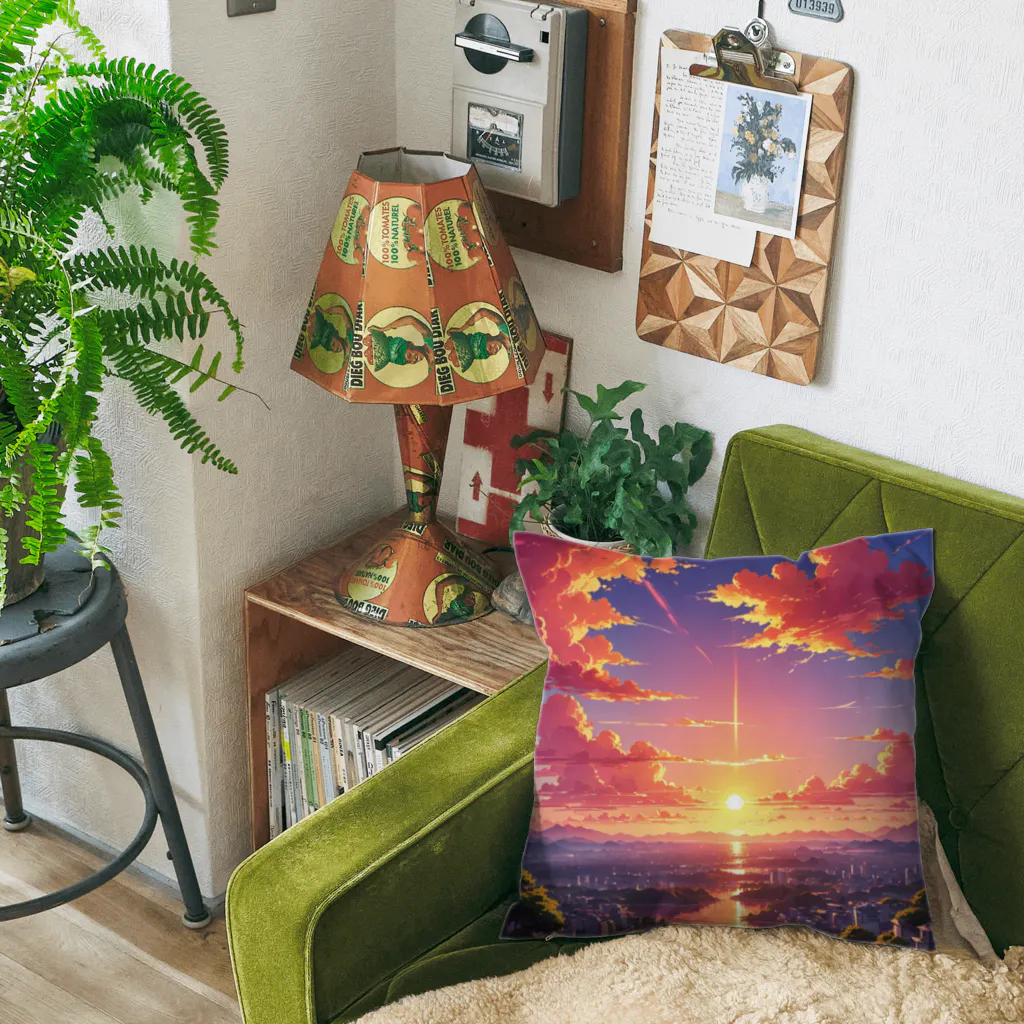 ikeikeikedaの街を照らす夕陽（景色シリーズ） Cushion