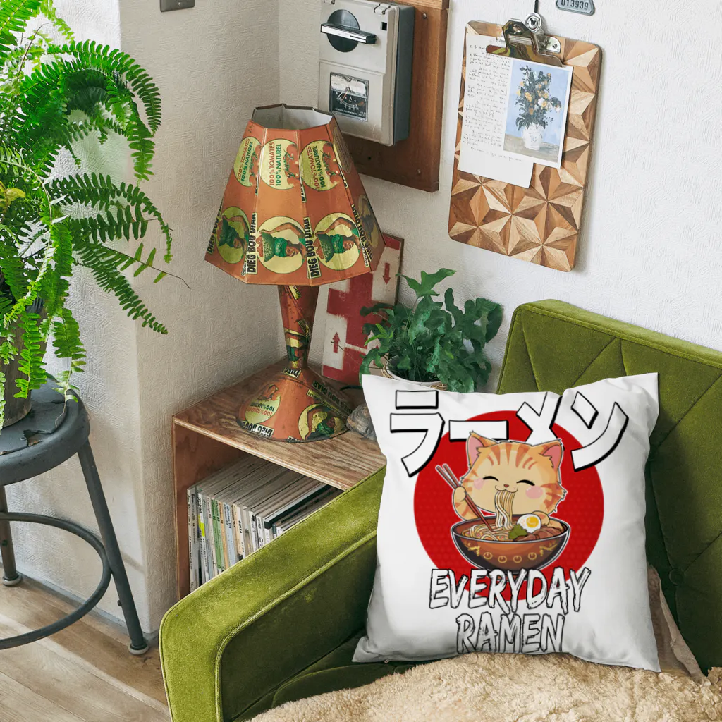 Stylo Tee Shopの毎日ラーメン猫ちゃん Cushion