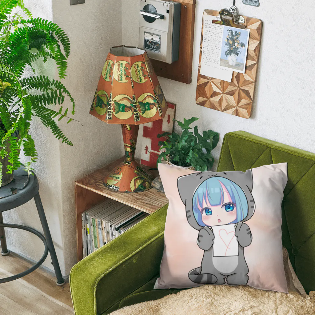 月待ウェイル🌙🐋の猫待ウェイル&牛待ウェイル Cushion