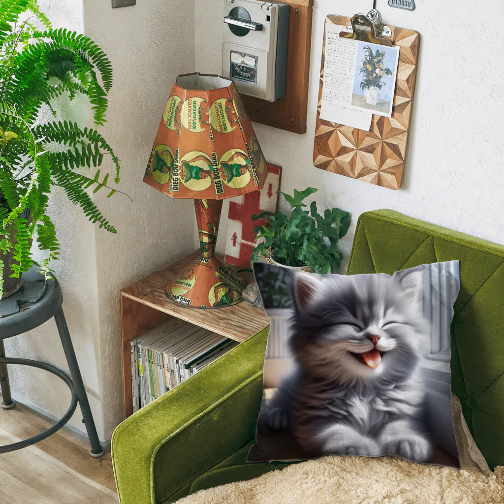 kangekiのあかんべにゃんこNo.4 Cushion
