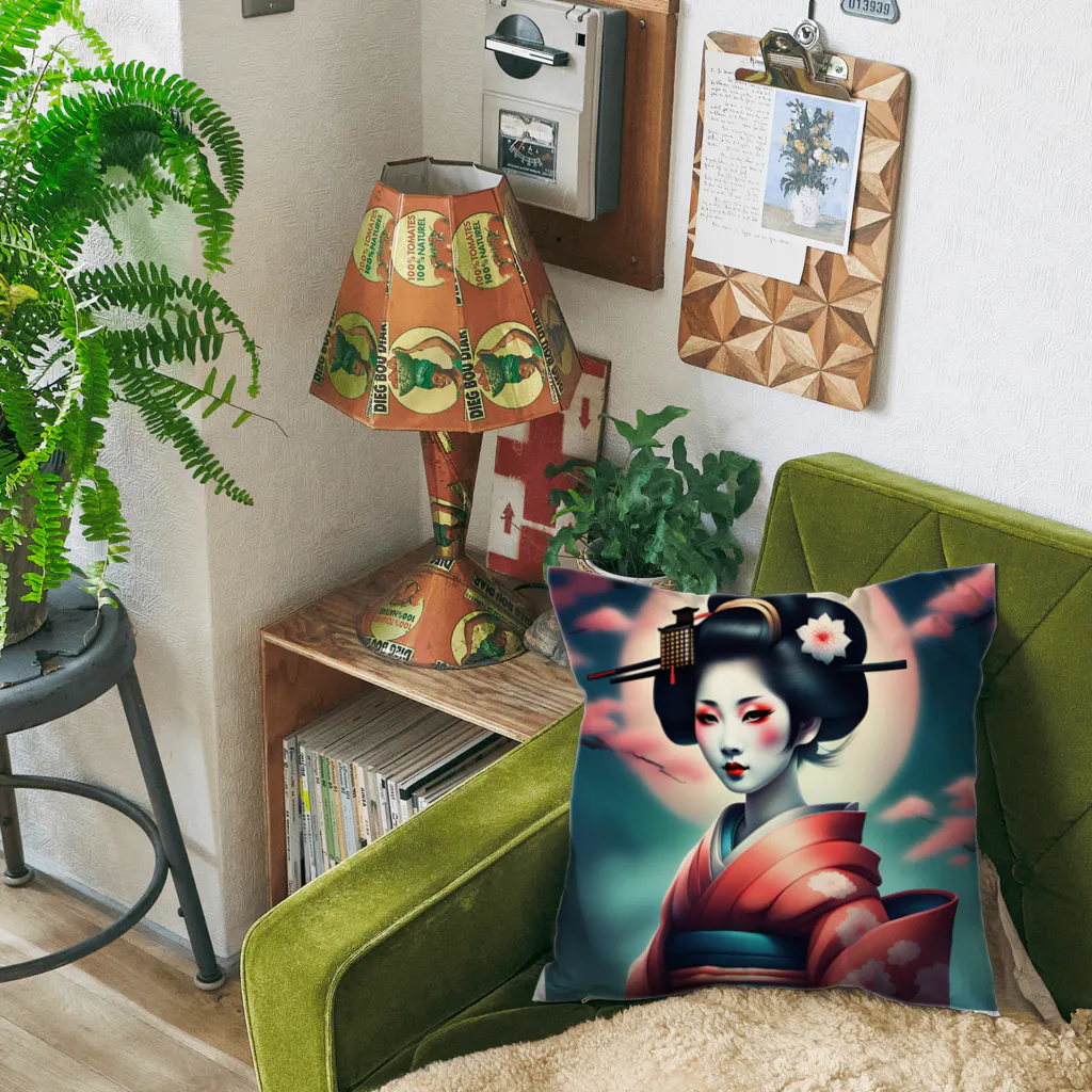 Mr_Geishaの月夜の芸者(Geisya of moon night) Cushion