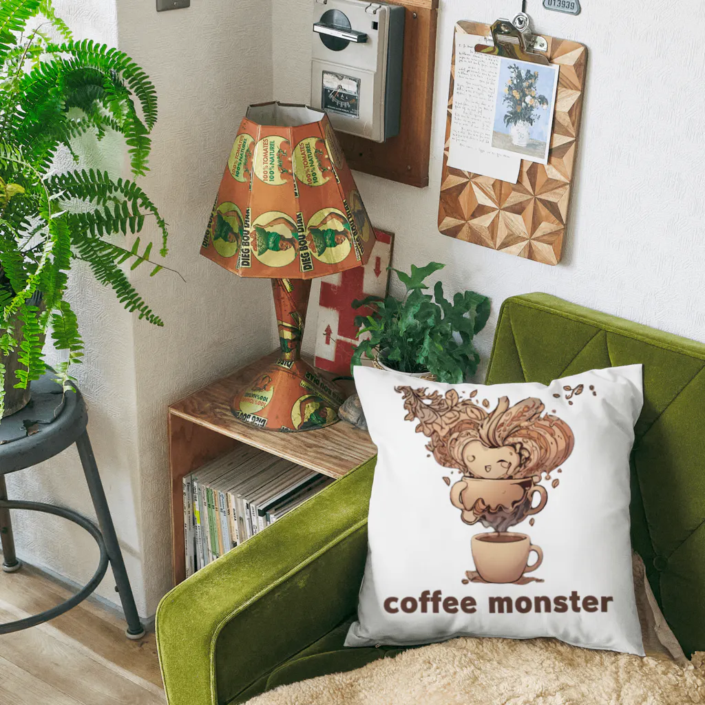 leisurely_lifeのcoffee monster Bourbon クッション