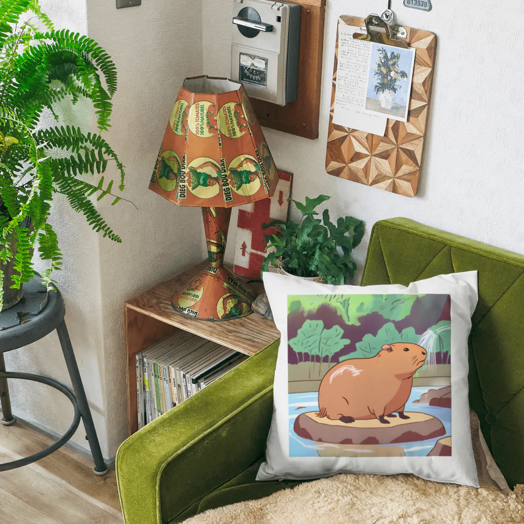 アマサキの癒しのアニメ調カピパラ Cushion