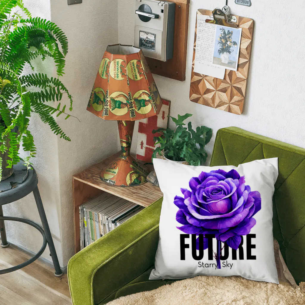 Future Starry Skyの紫色の薔薇 Cushion