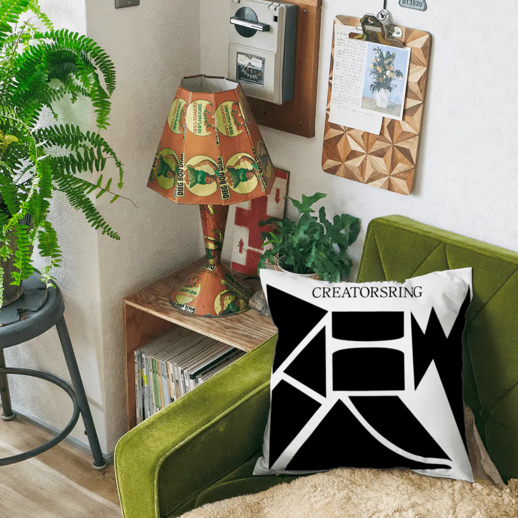 HAKONIWA CREATORSRING Official Online StoreのHAKONIWA 2nd LOGO CUSHION / WHITE Cushion