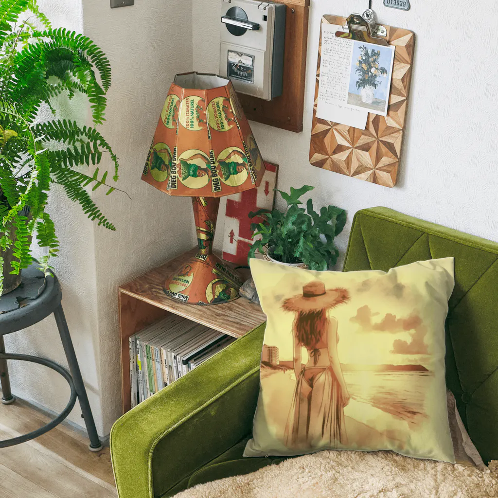 kumainchouのsunset  sepia Cushion