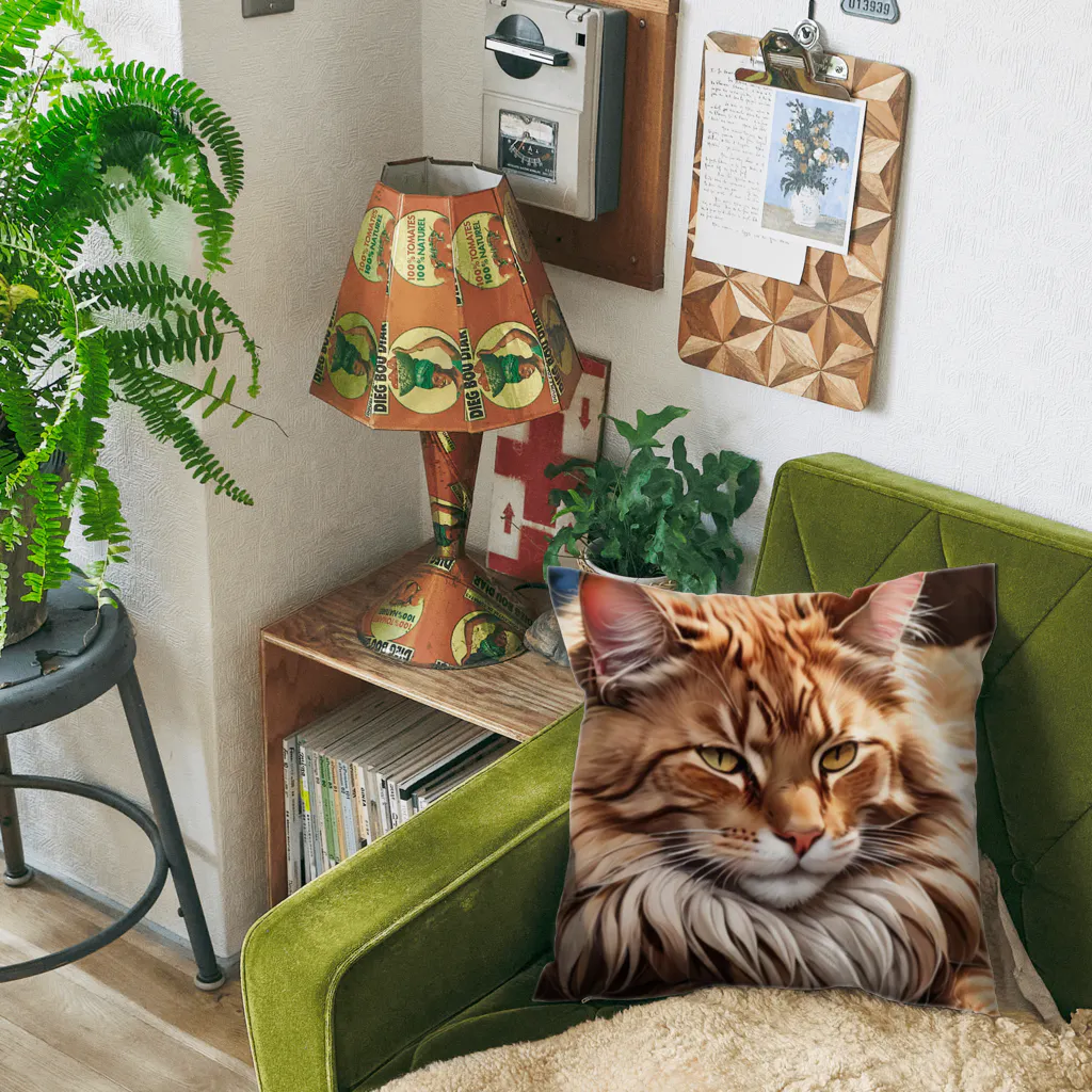 ねむねこのお店のふさふさねこ Cushion