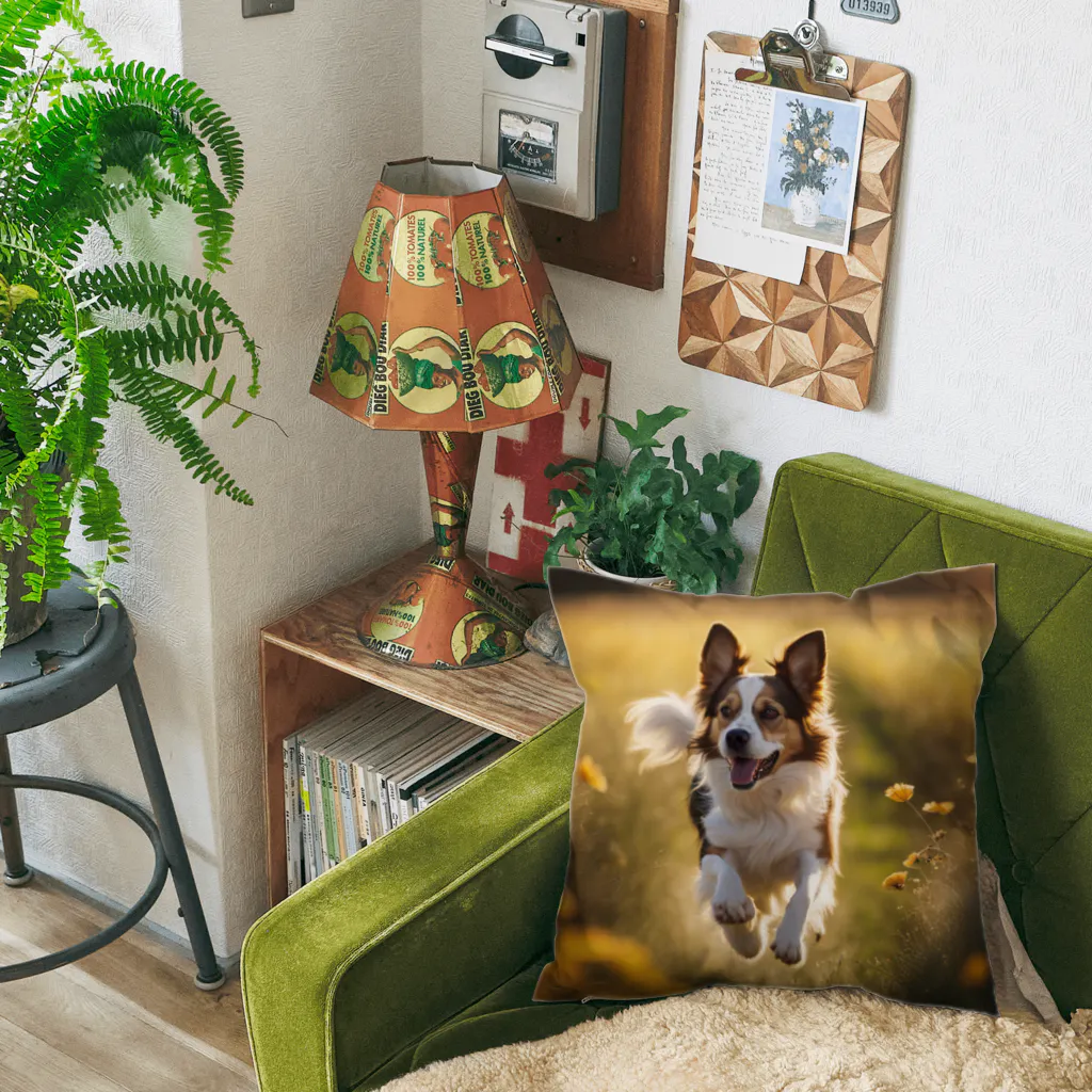 zigerparkのお花畑を駆ける犬 Cushion