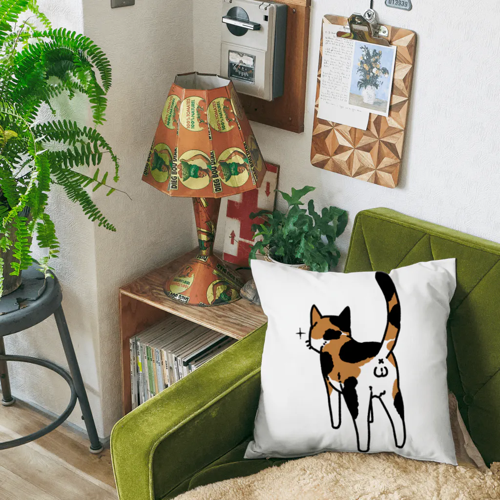 Riotoのねこけつω（三毛猫） Cushion