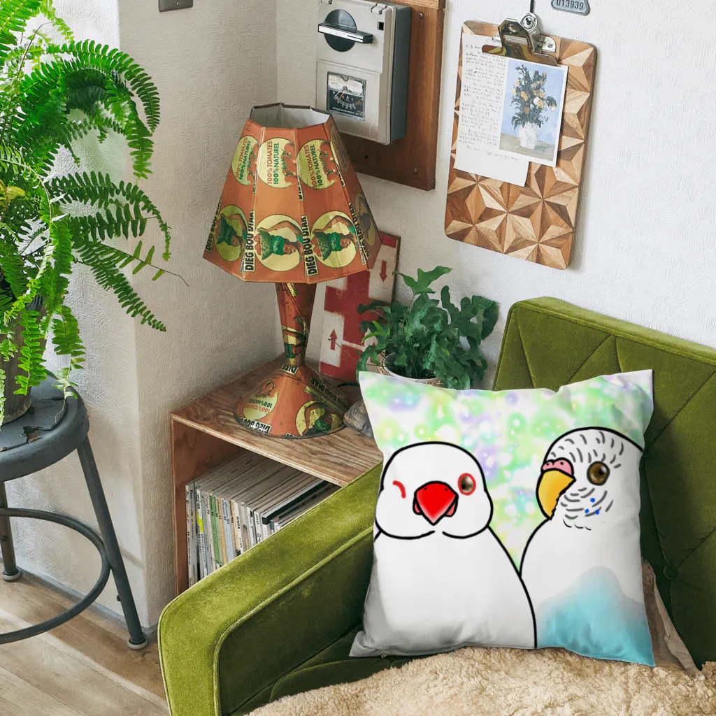 Lily bird（リリーバード）の仲良し文鳥&セキセイ Cushion