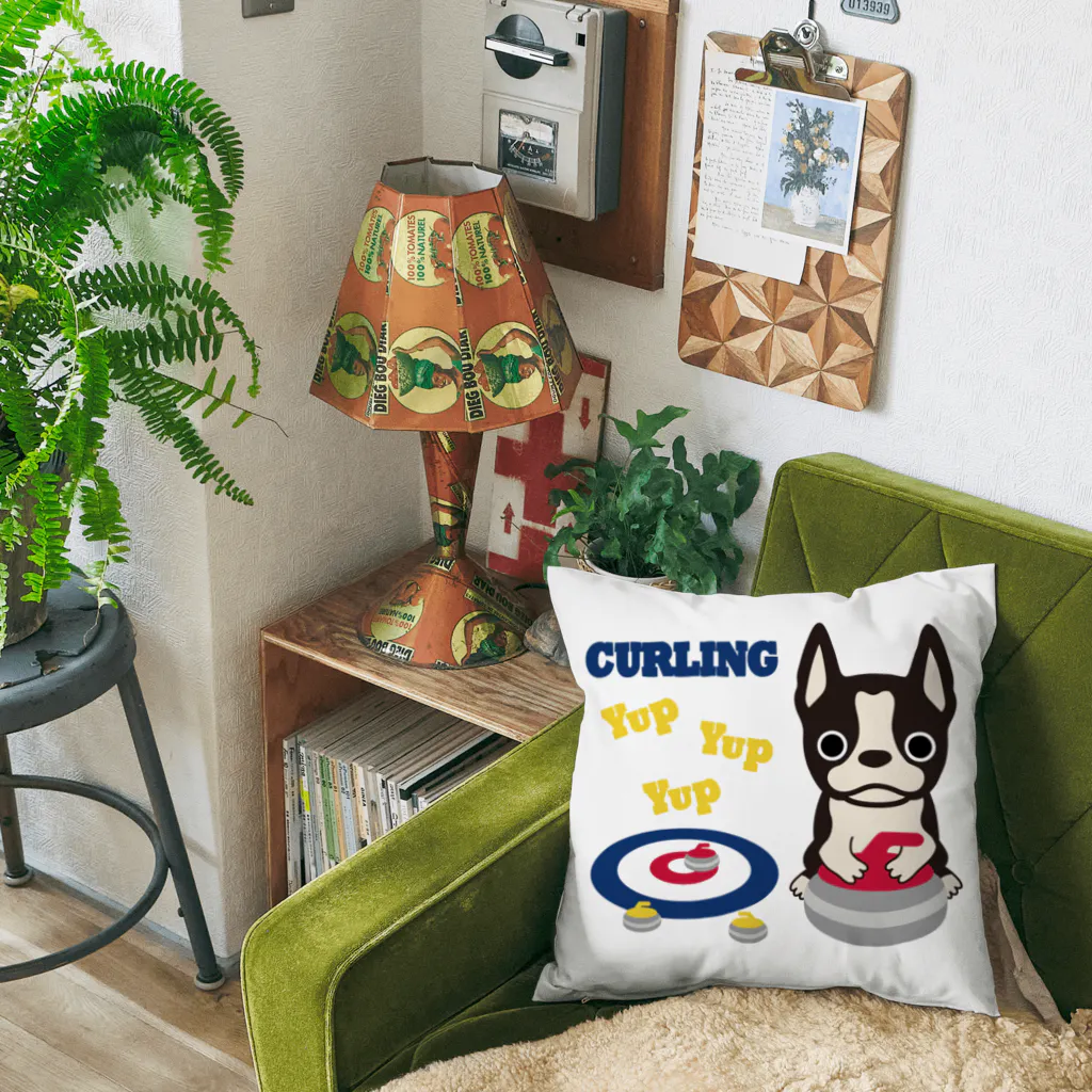 キッズモード某のカーリングとボストンテリア Cushion