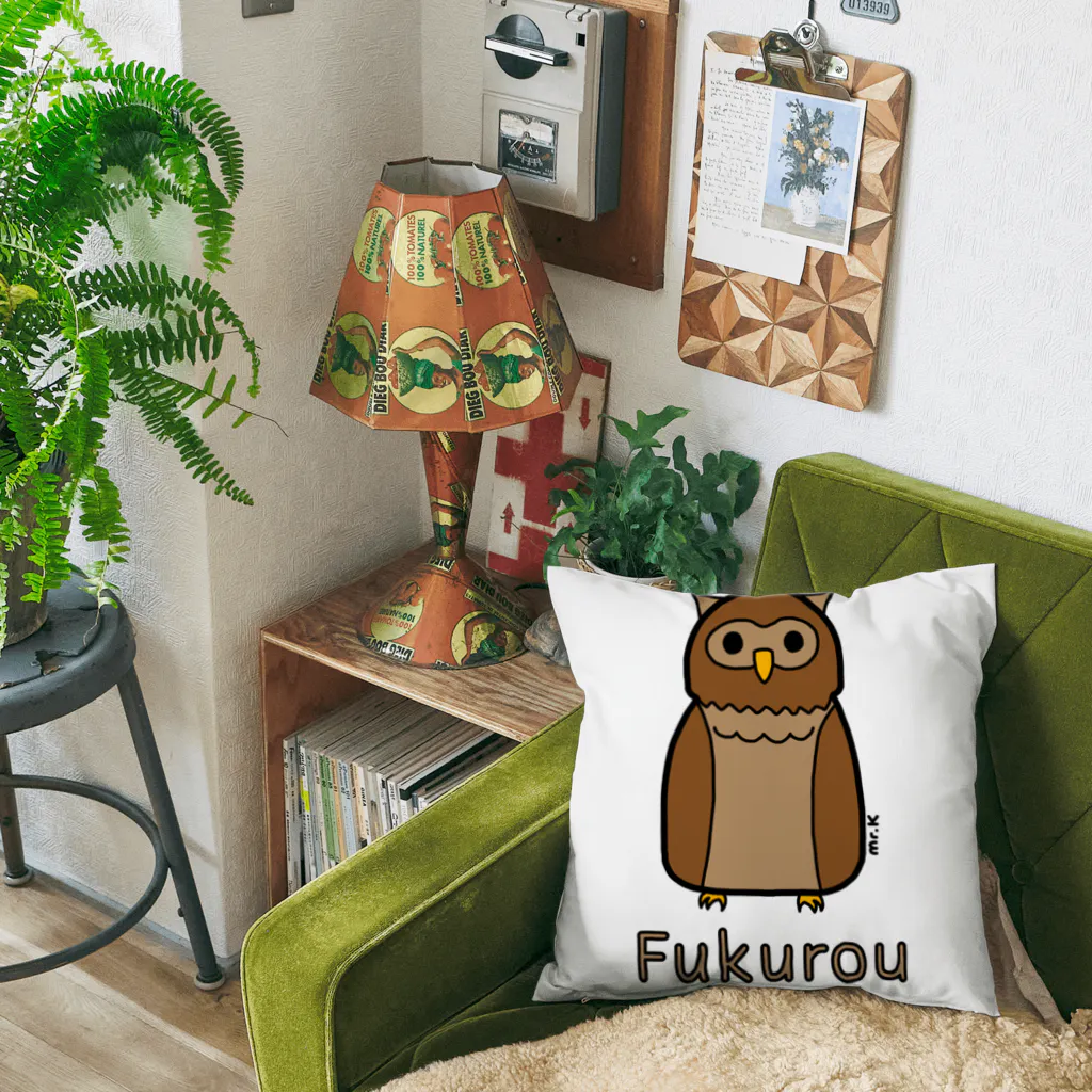 MrKShirtsのFukurou (フクロウ) 色デザイン Cushion