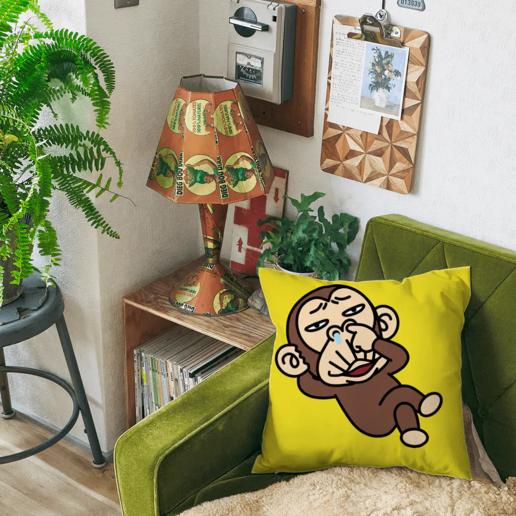 セイコウ スタンプのイラッとお猿さん　ホジホジ Cushion