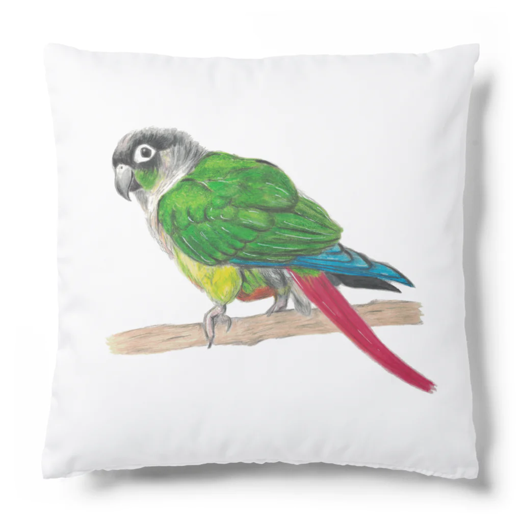 森図鑑の[森図鑑] ウロコインコC 横向き Cushion