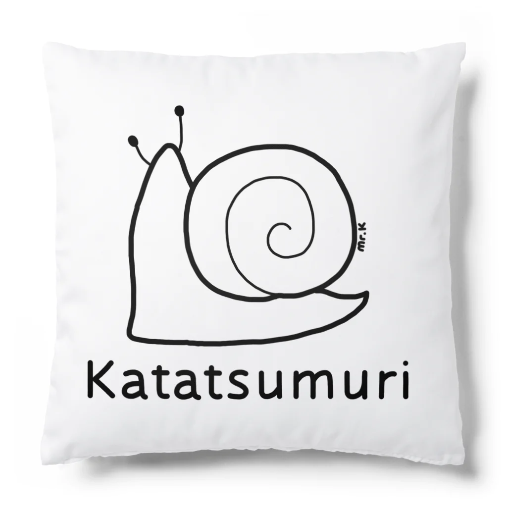 MrKShirtsのKatatsumuri (カタツムリ) 黒デザイン Cushion