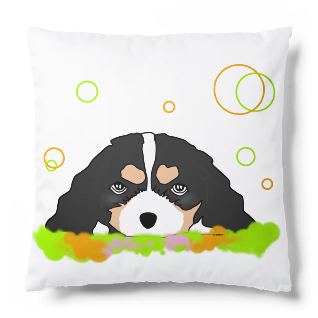 greetenのキャバリアトライカラー癒し犬 Cushion