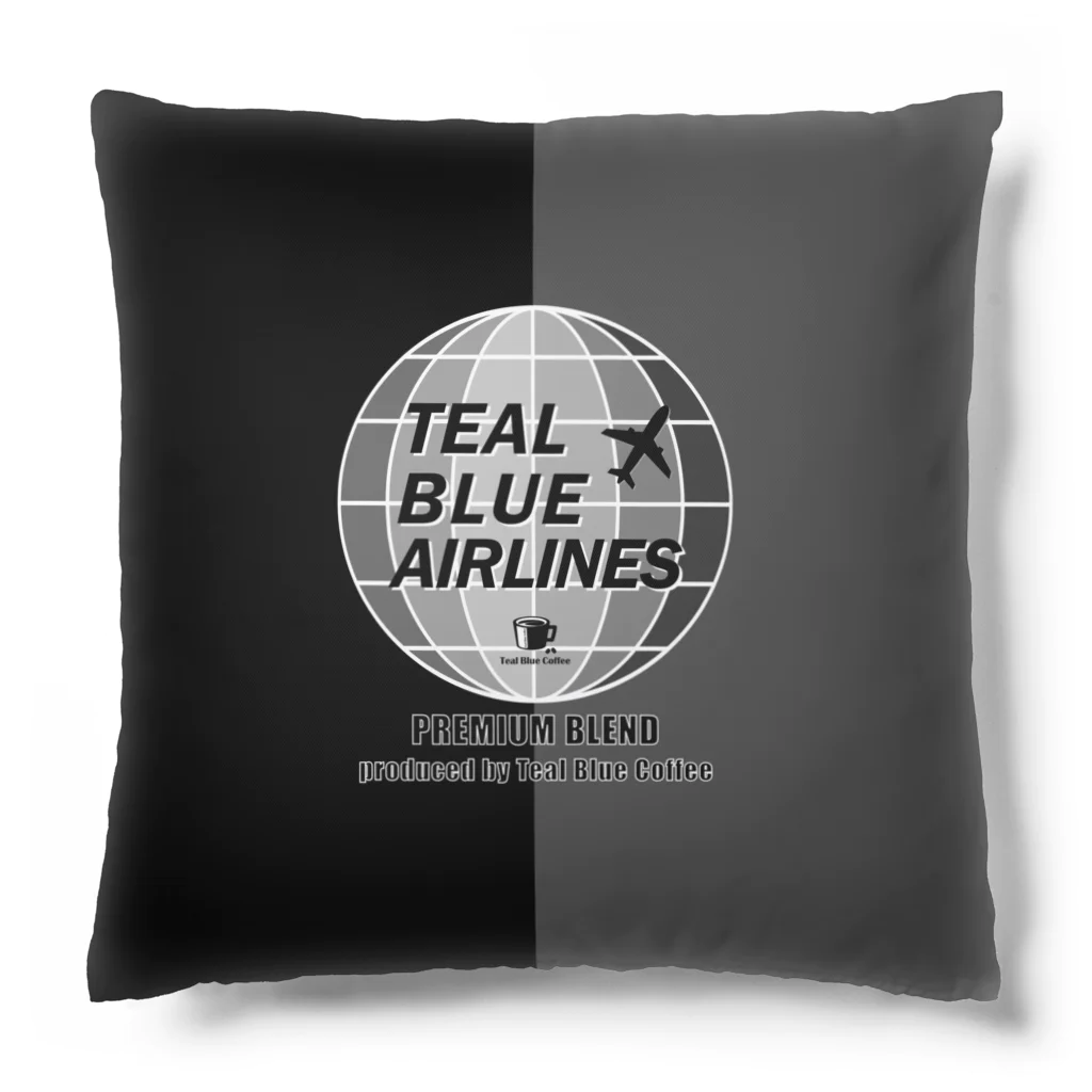 Teal Blue CoffeeのTEAL BLUE AIRLINES - grayscale Ver. - Cushion