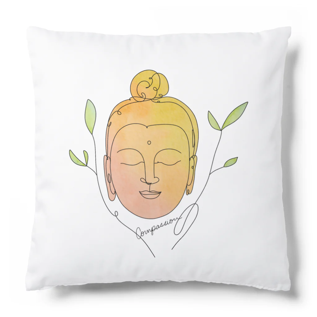 ドリゼラのおみやげ販売所のCompassion Buddha -オレンジ- クッション