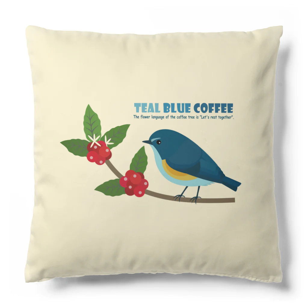 Teal Blue CoffeeのTeal Blue Bird Cushion