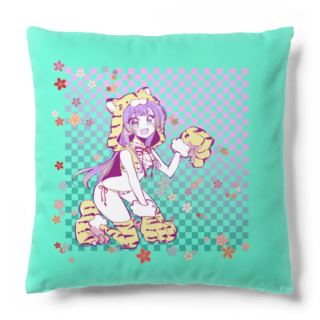 モナ子のトラ虎タイガーリバーシブル Cushion