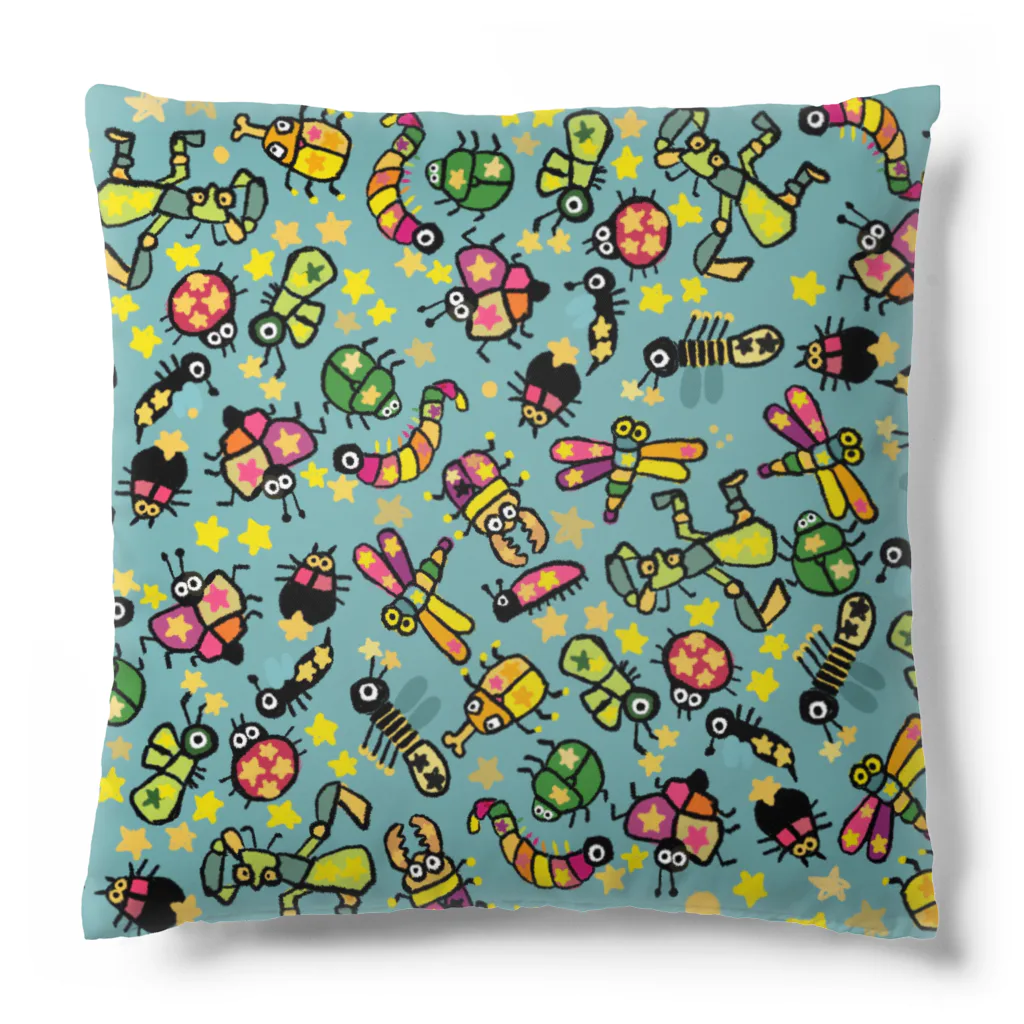 ぴょろりんちょ🐤の星柄の虫だらけクッション Cushion