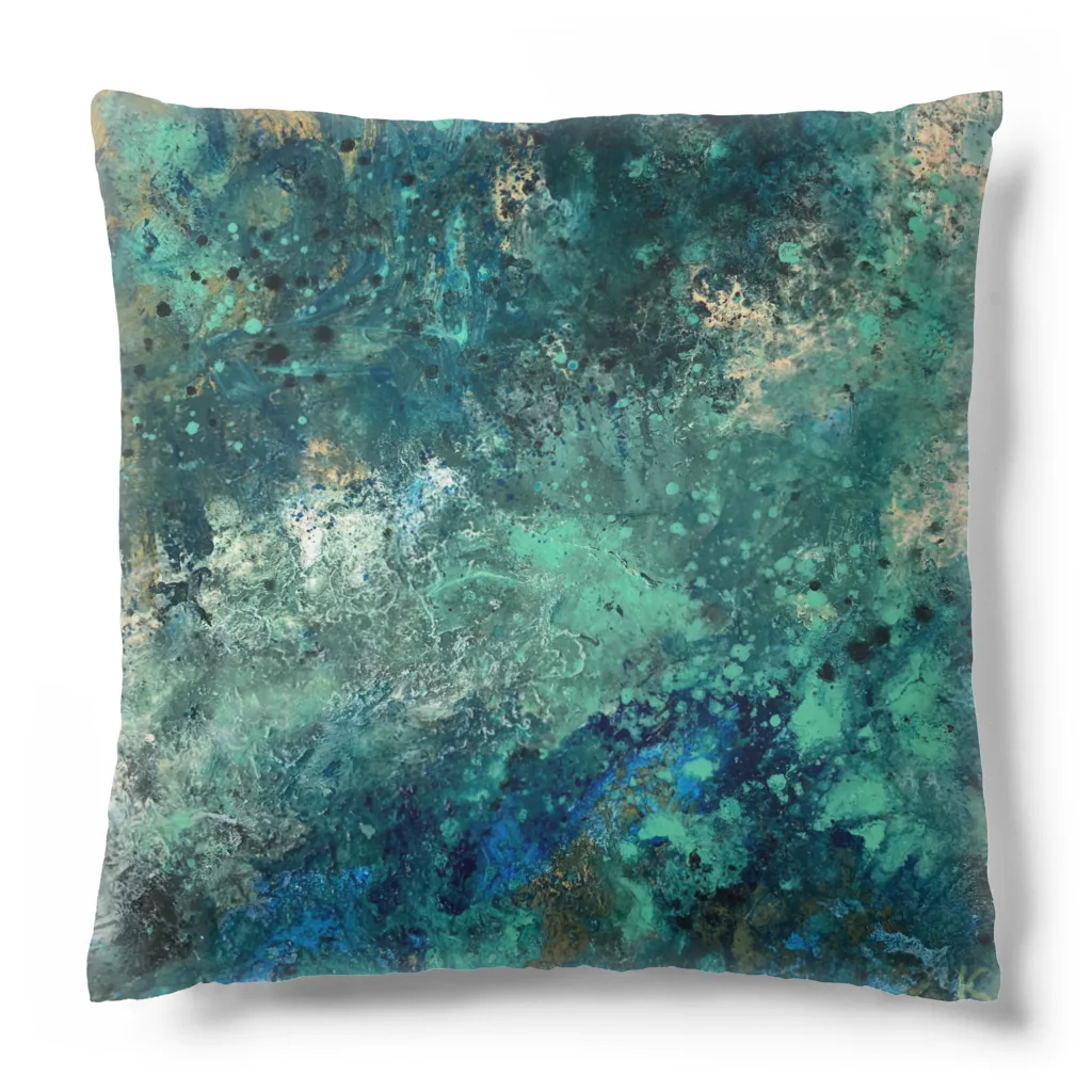 Cana’sアトリエのAbstract art 緑 Cushion