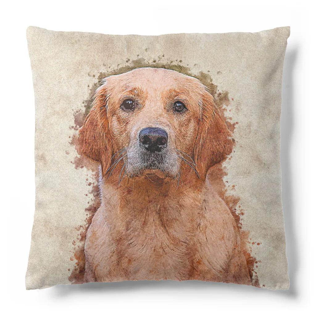 【CPPAS】Custom Pet Portrait Art Studioのレッドゴールデンレトリバー Cushion