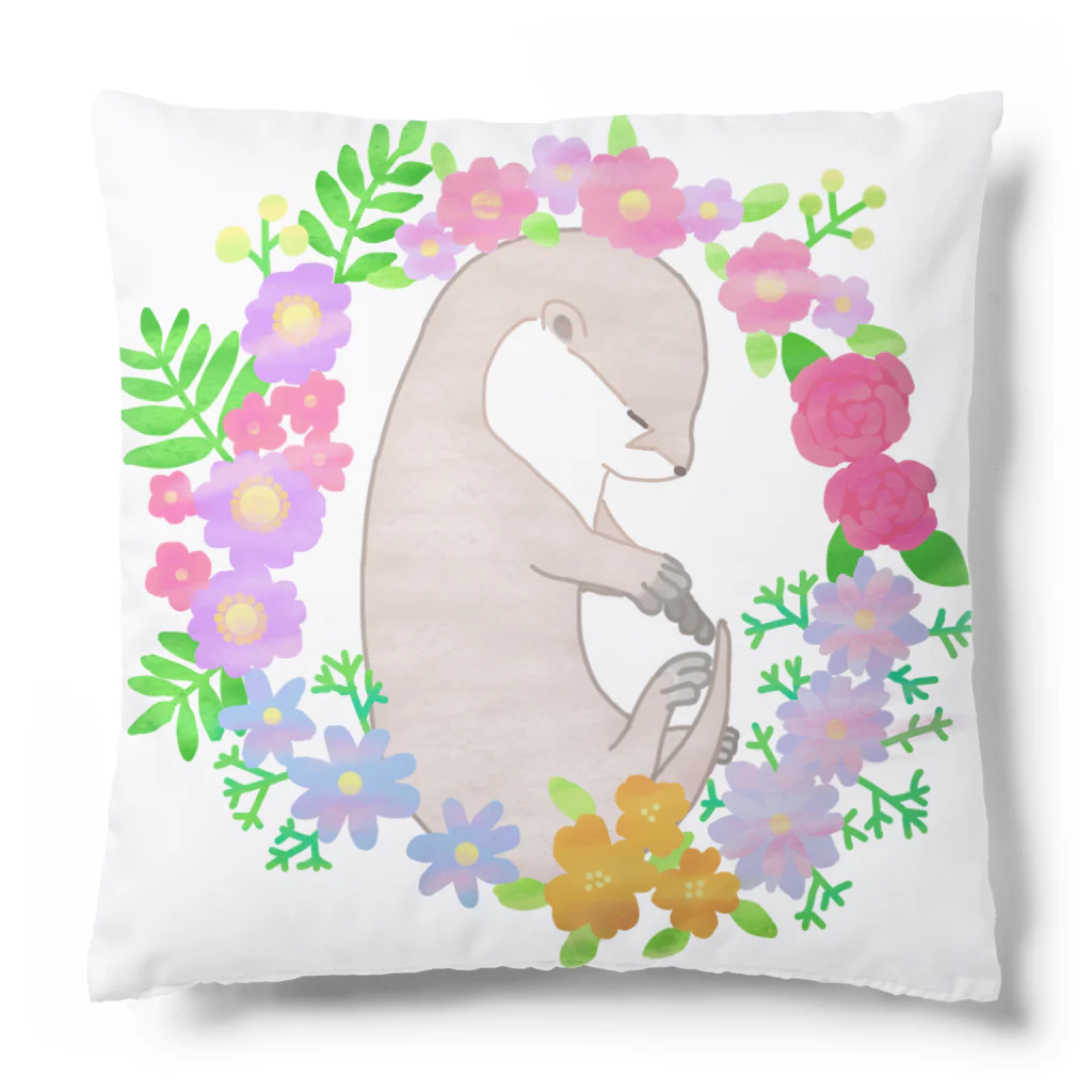 羊毛フェルトのMOFFU.（もっふ）のカワウソの美ら（ちゅら）ちゃん Cushion