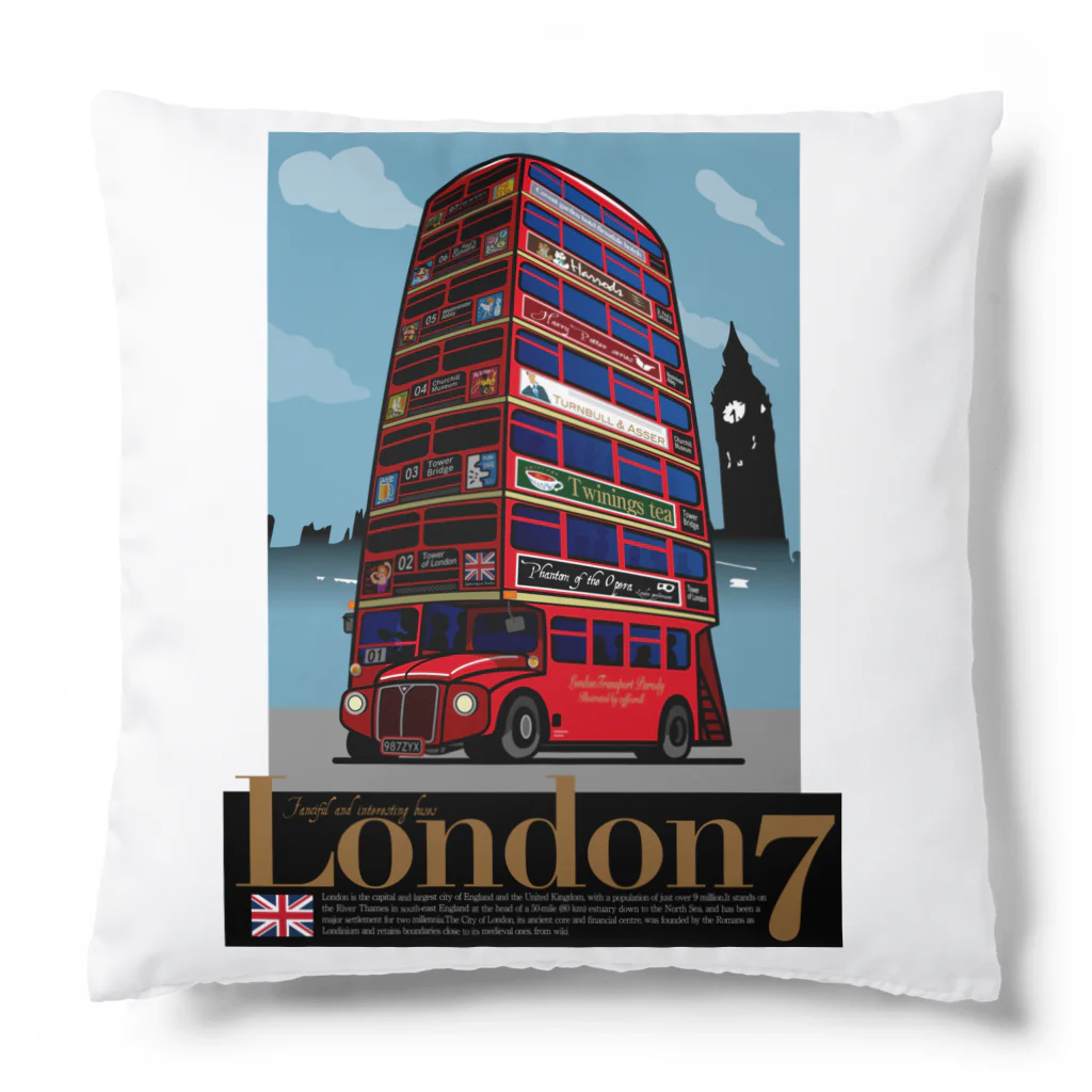 コーヒーロールのロンドン7バス Cushion