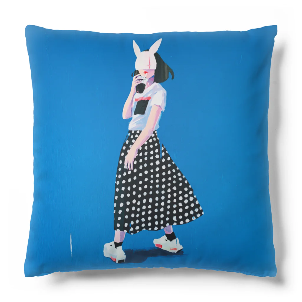 有村佳奈のART FASHION SHOPのblueコーヒー Cushion