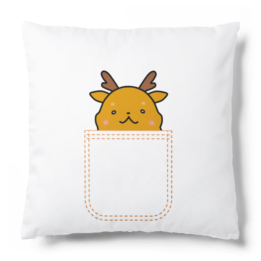 ゆるも鹿々堂のポケットインまめしか Cushion