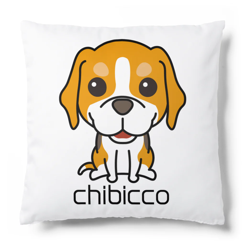 KAORIN’s TV 【ちびっこ】のスマイルビーグル chibicco (黒文字) Cushion