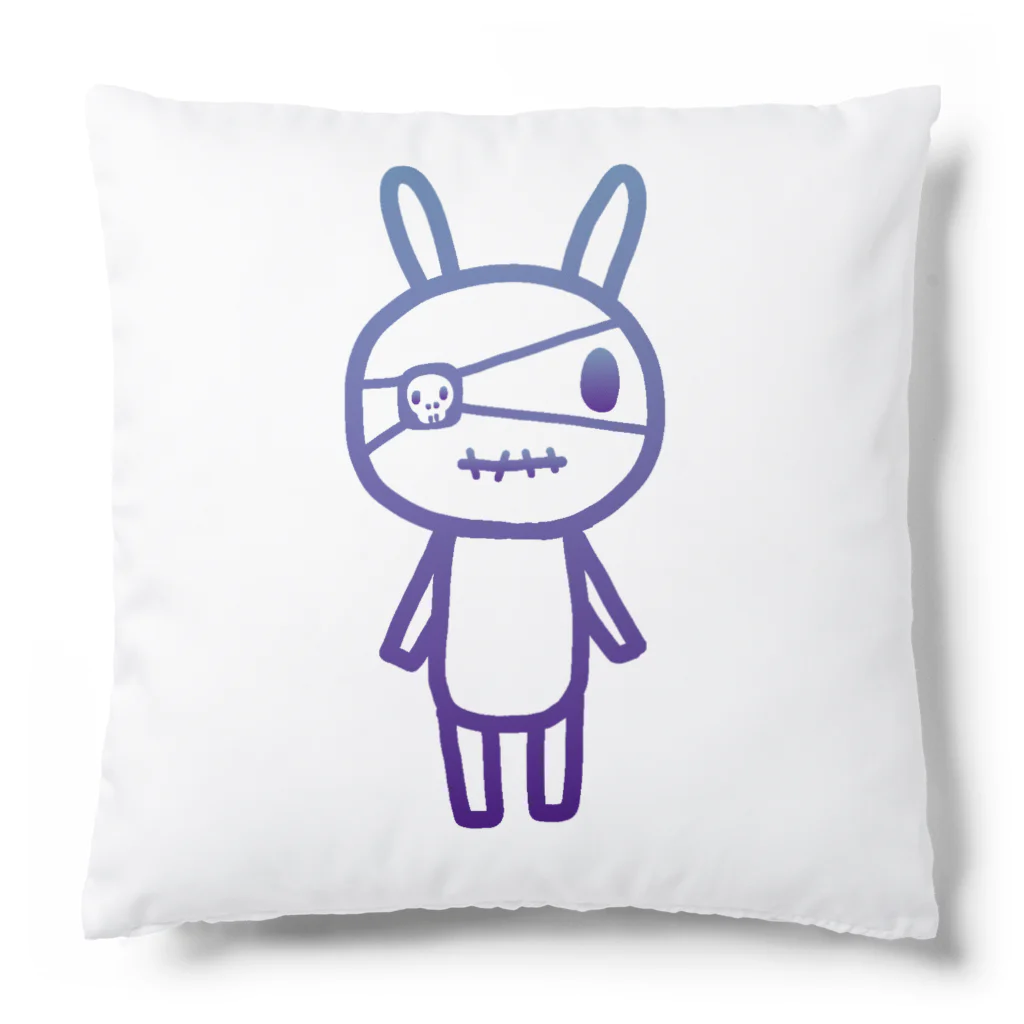 のほほん屋の眼帯うさちゃん(ブルー) Cushion