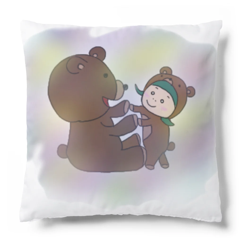 ゆるキャラくまの子NINOのクマの子NINO  くまさんと一緒 Cushion