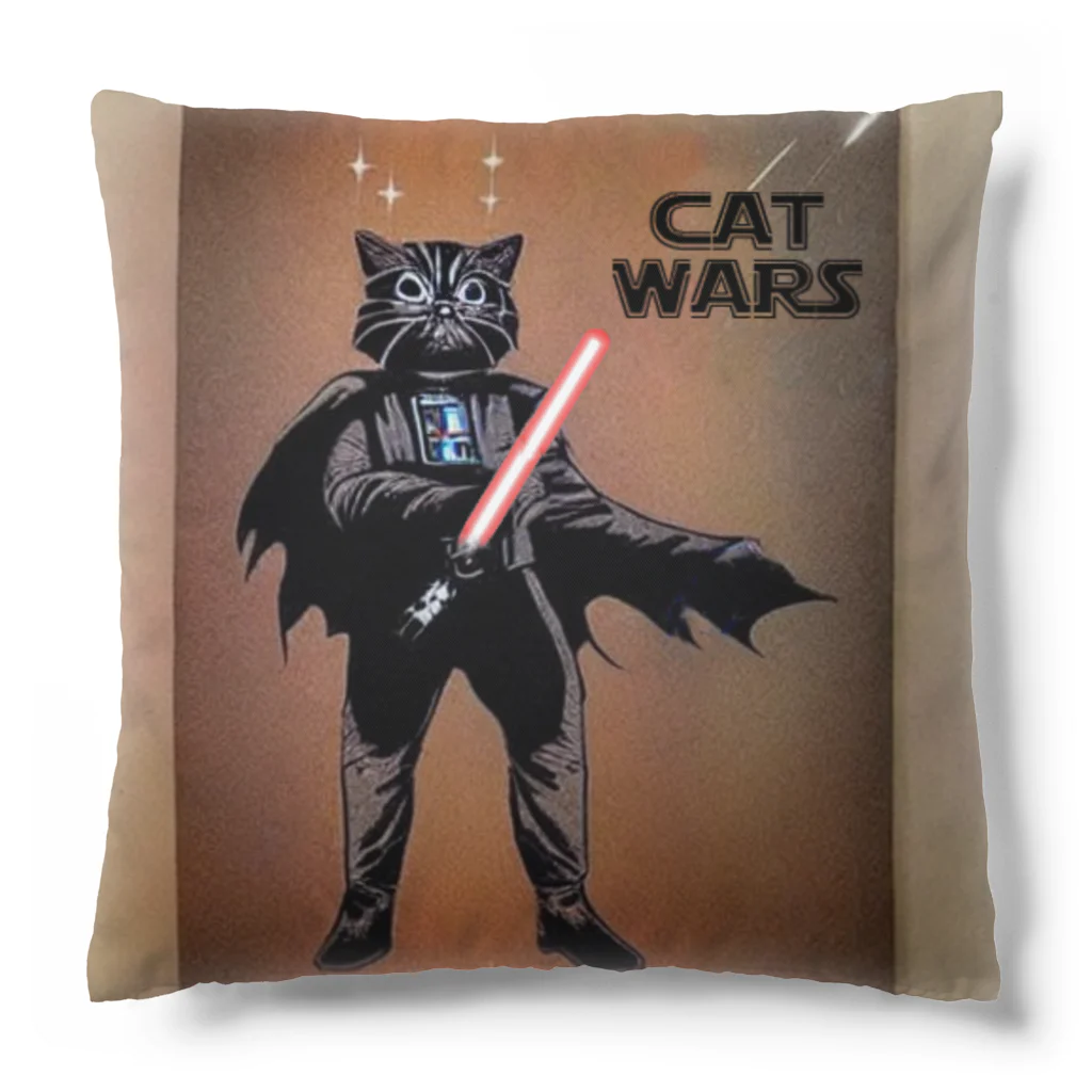 AI画家『Stable Diffusion』Shopのスター・ウォーズ風な『CAT WARS』 クッション