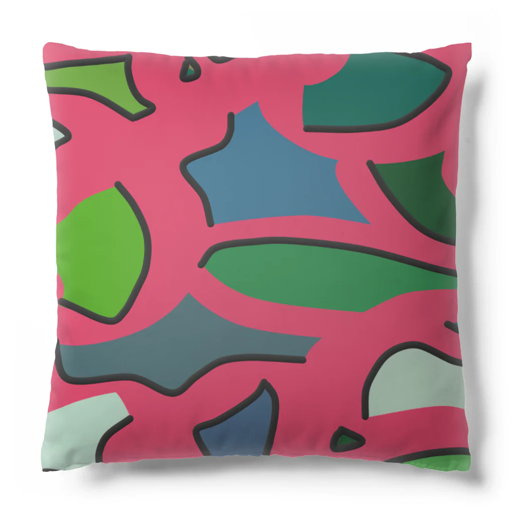 cute_eggs0596のアート(恐竜柄ピンク) Cushion