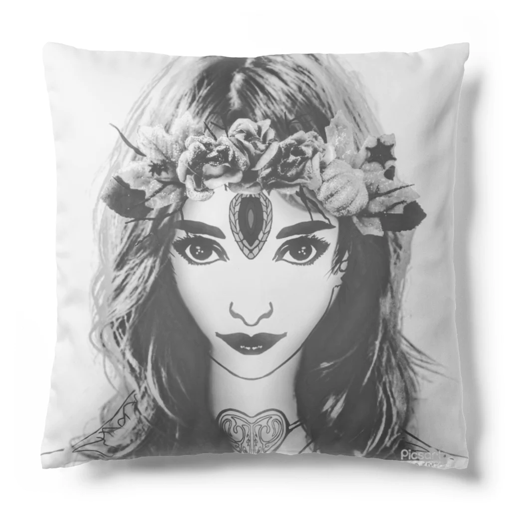 💖宇宙整体♪🌈♪こころからだチャンネル♪💖のuniversal princess EMIRIA elegant （monochrome） Cushion