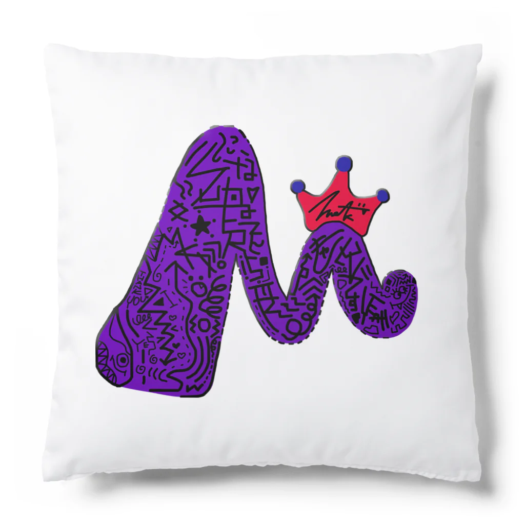 MQrM👑(もきゅれむ)の帽子・クッション ❛M❜ special design〜パープル〜 Cushion