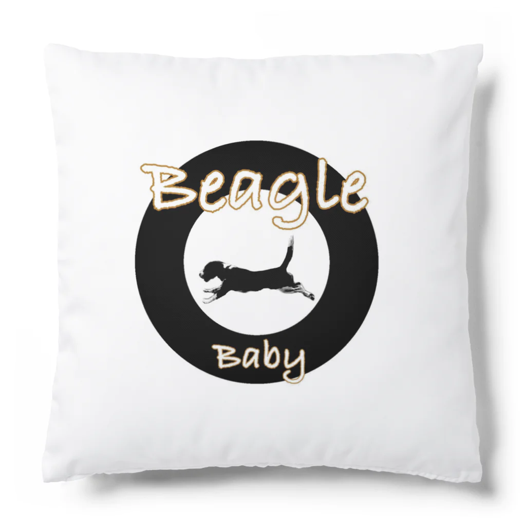 Beagle_BabyのBeagle babyロゴ１ クッション