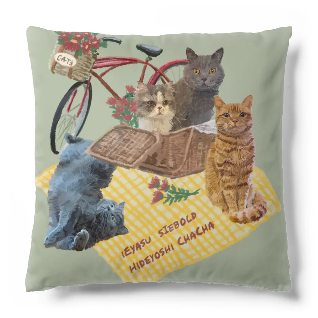 猫のイラスト屋さんのChahideyasuc　hareame Cushion