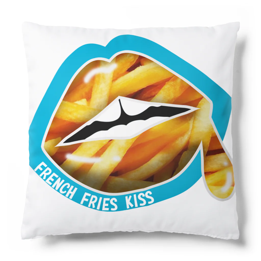 daddy-s_junkfoodsのFRENCH FRIES KISS - BLUE Cushion