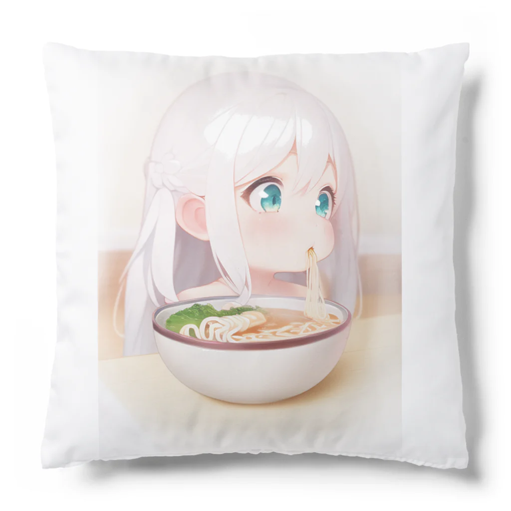 Shop.灯籠の『ラーメンを啜る少女』 クッション