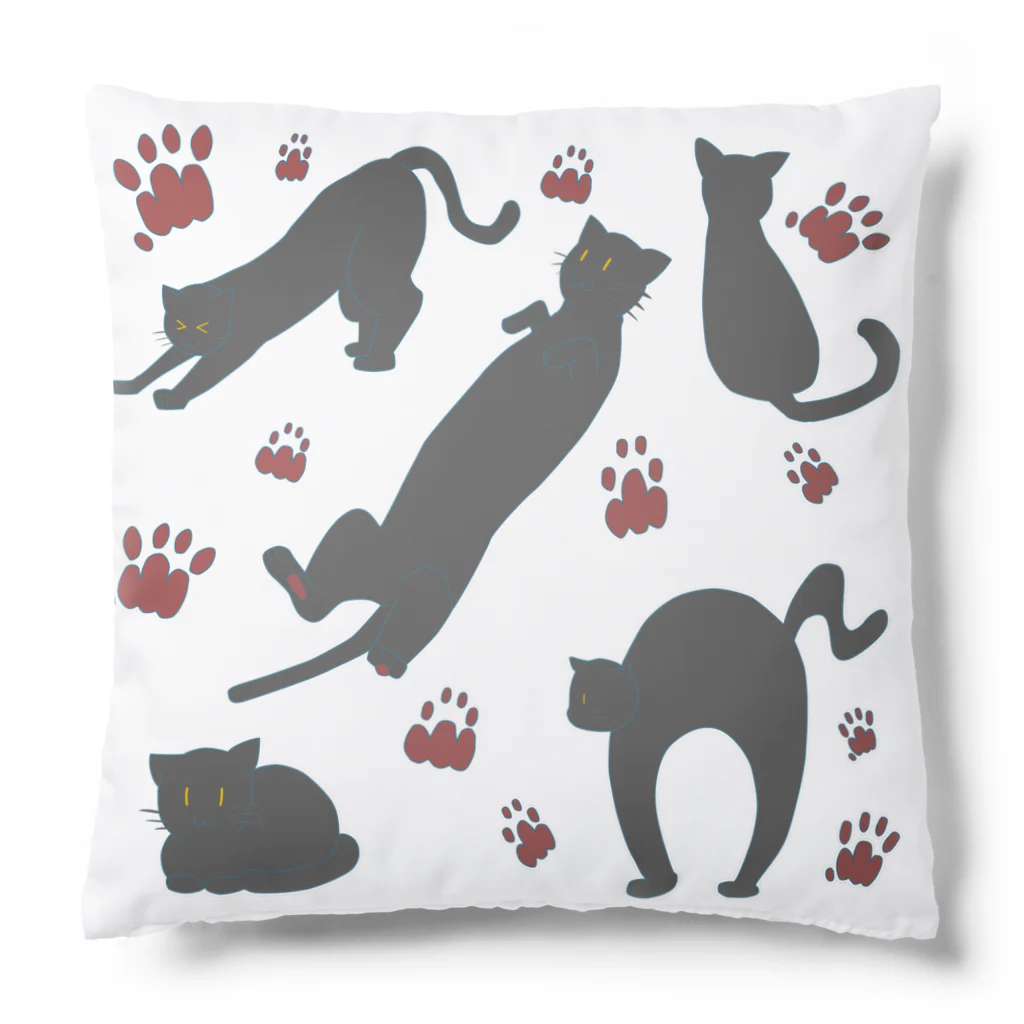 Drecome_Designのシンプルキャット 黒 Cushion