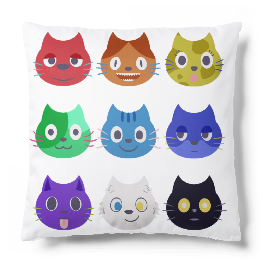 ネズミとネコとたまにウサギのグッズの十人十色ネコ Cushion